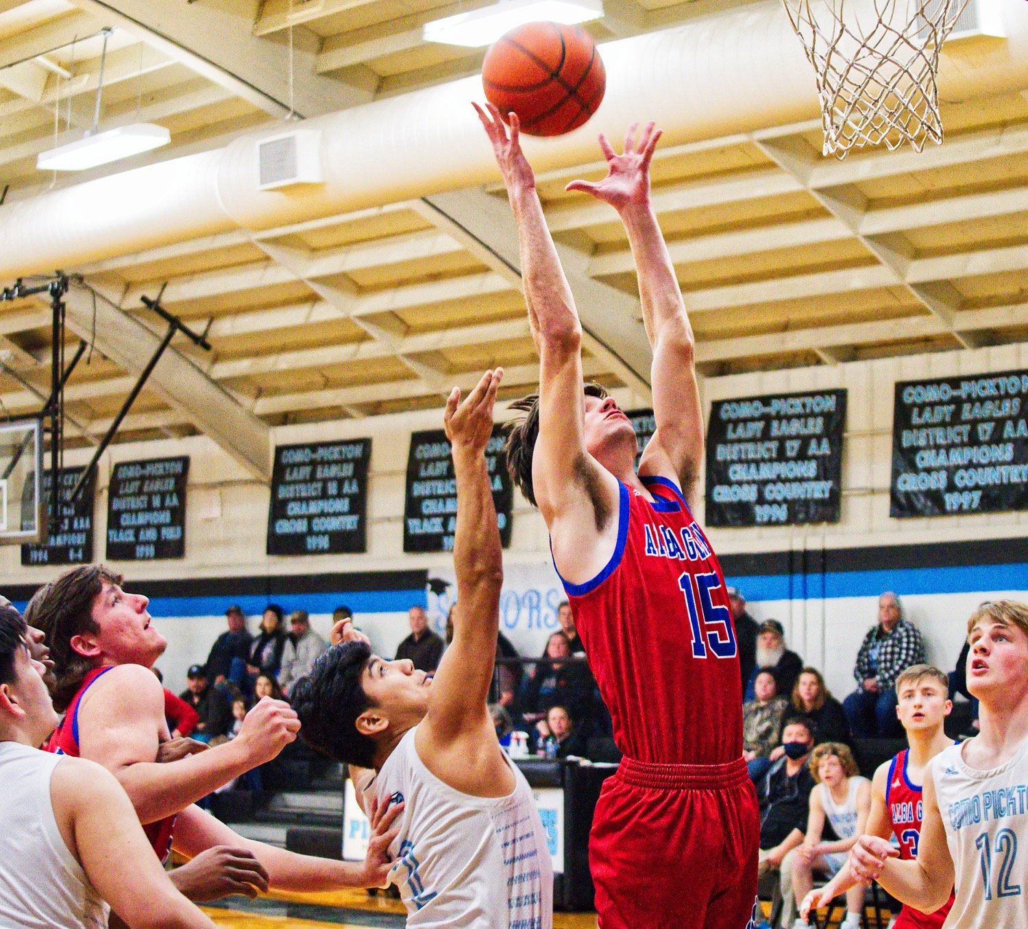 Jack Patton reaches up for the rebound.
